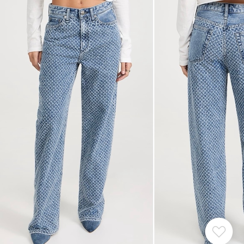 Rag & Bone Logan tweed texture wide leg denim size 25
